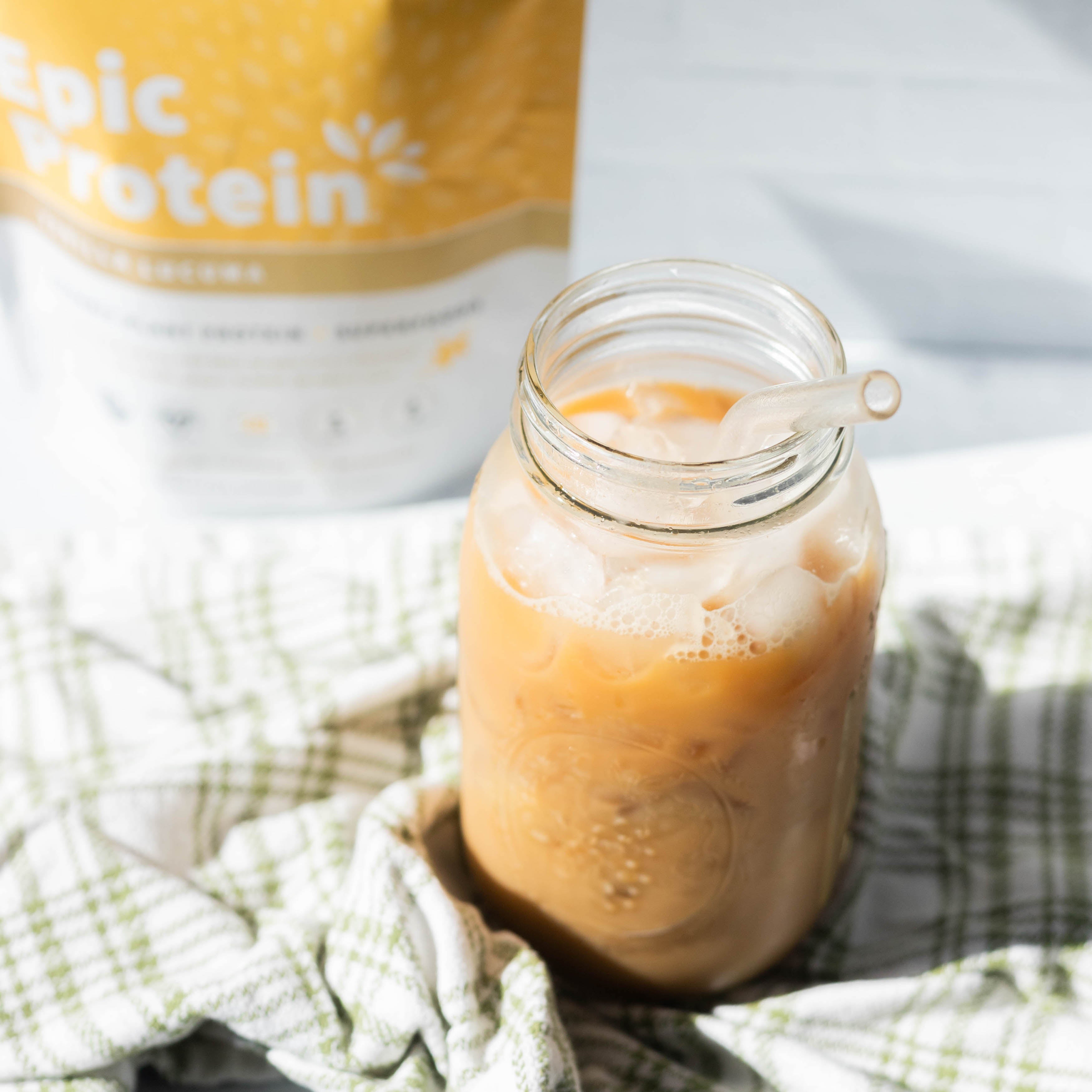 Pumpkin Spice Latte in Kitchen with Epic Protein