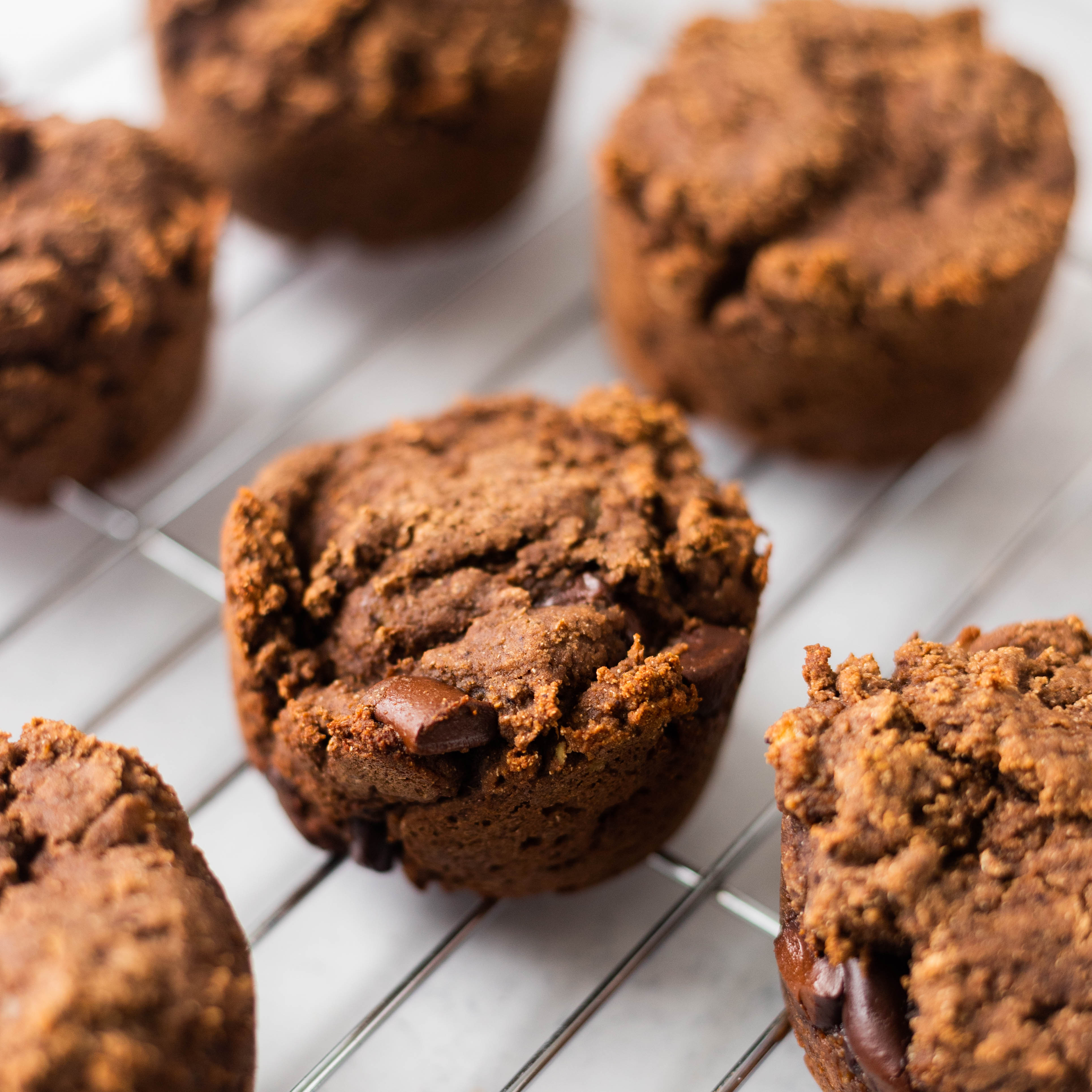 Chocolate Cassava Muffins on Pan