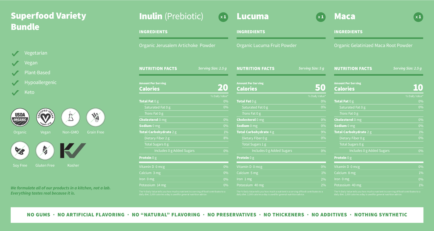 Single Superfood Variety Bundle Nutrition Facts