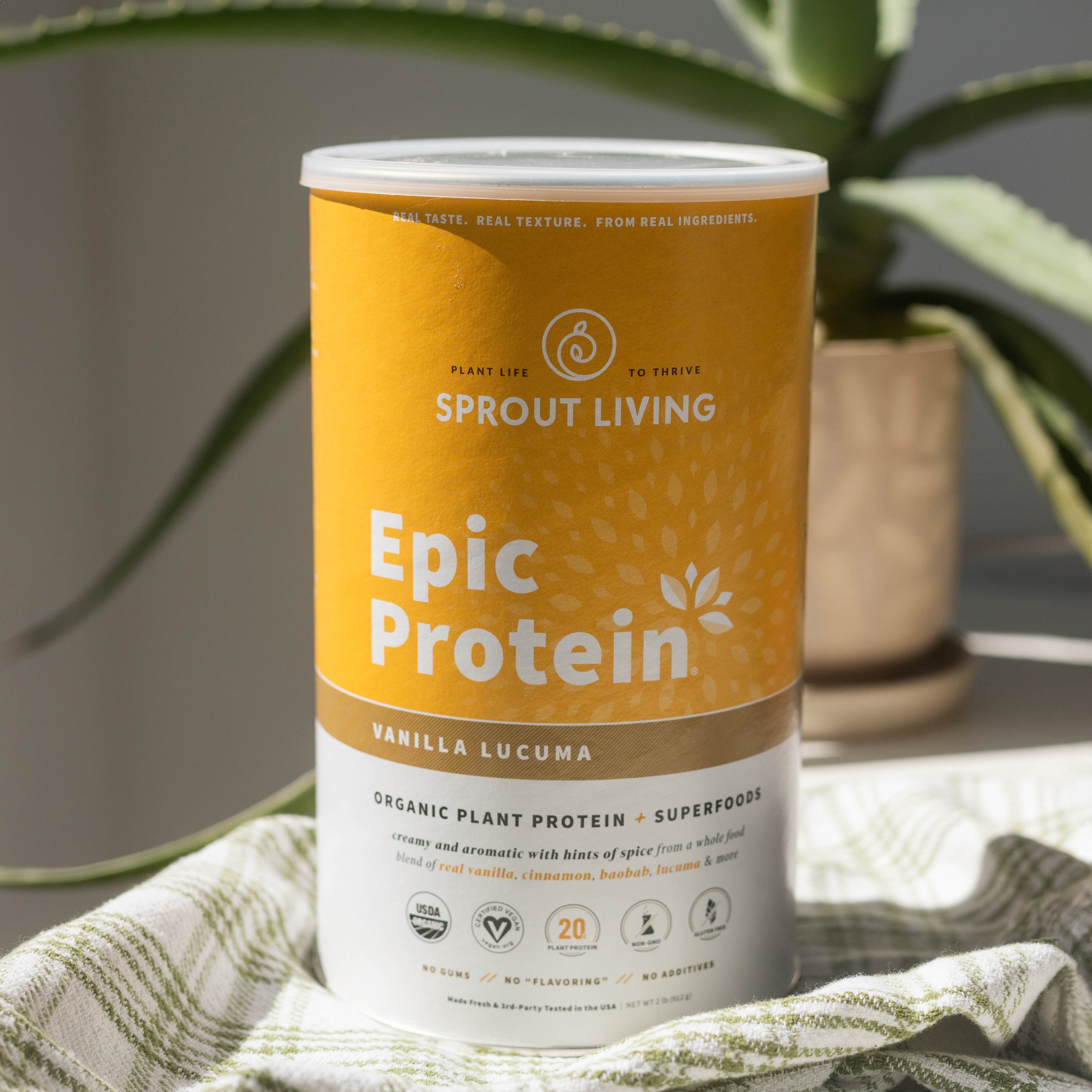 Jar of Epic Protein Vanilla Lucuma Superfood Protein