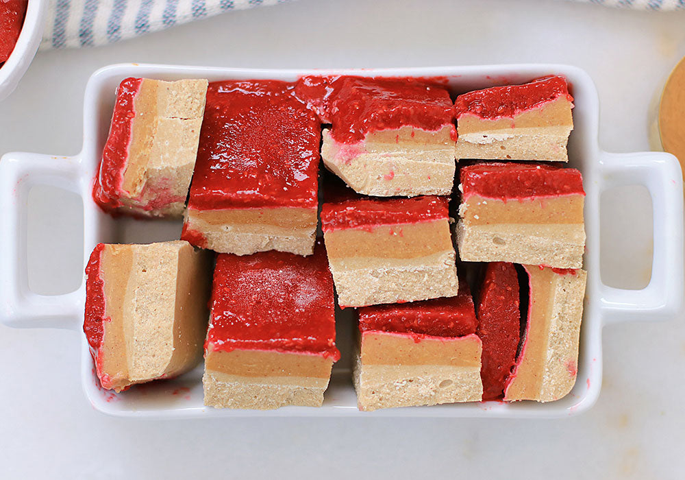 Peanut Butter and Jelly No-Bake Bars