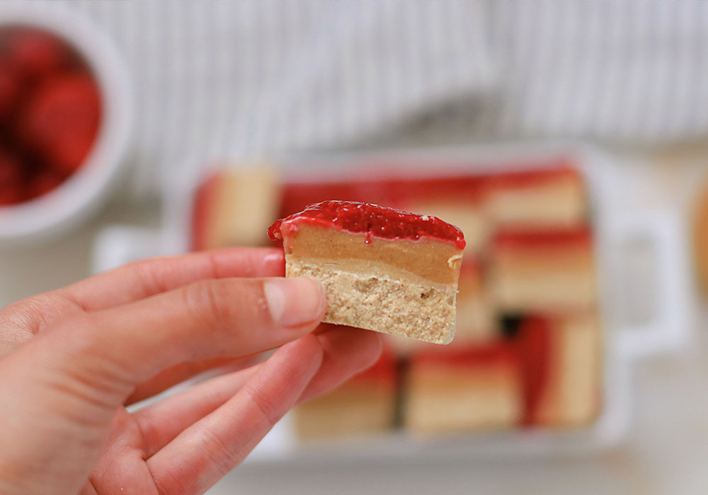 Peanut Butter and Jelly No-Bake Bars