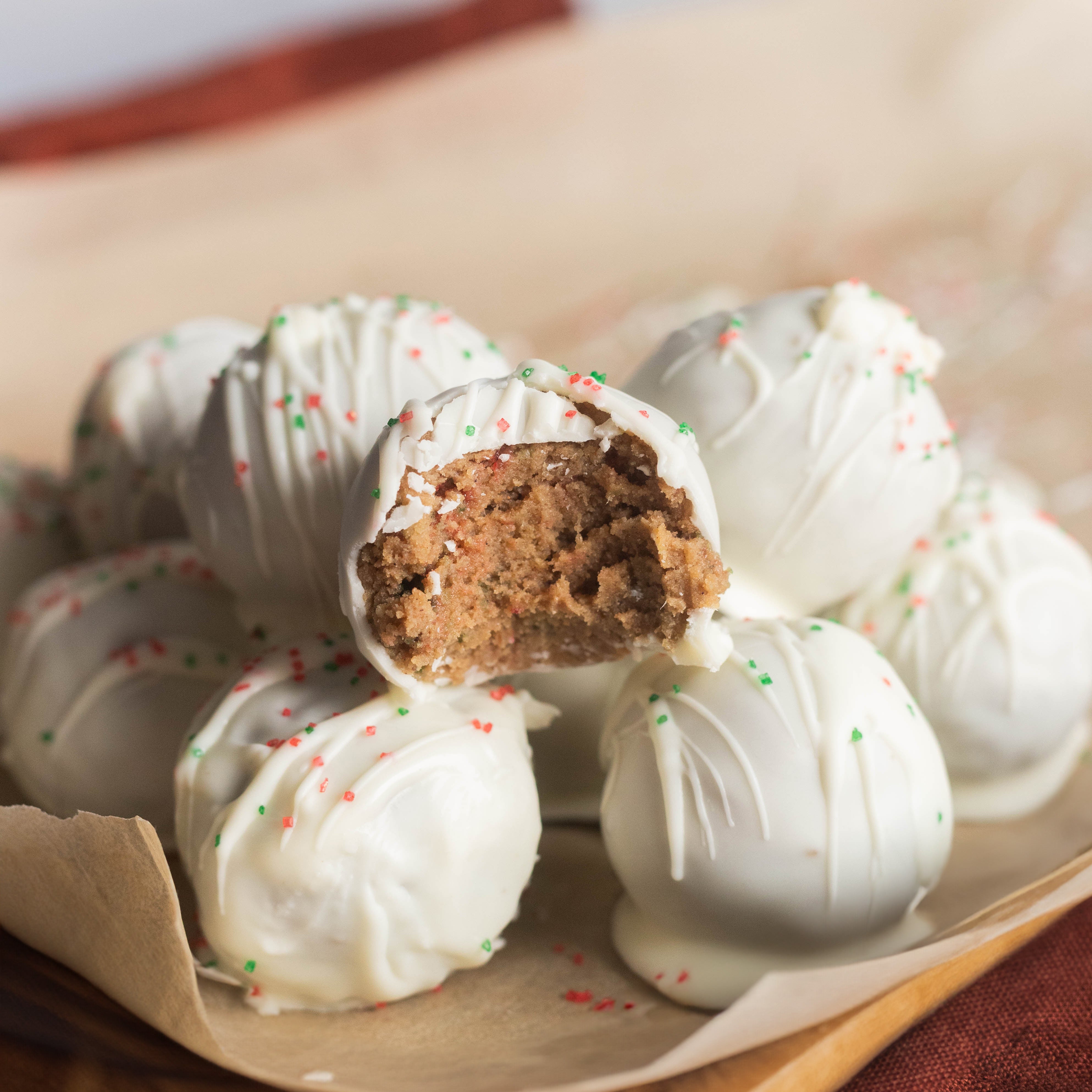 Protein Packed Sugar Cookie Truffles On Tray