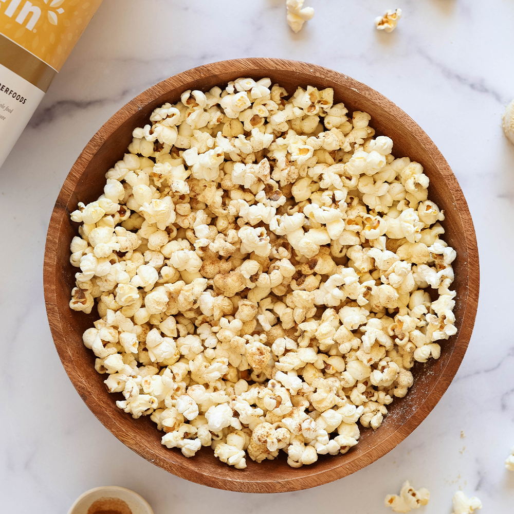 Big bowl of Epic Protein Popcorn
