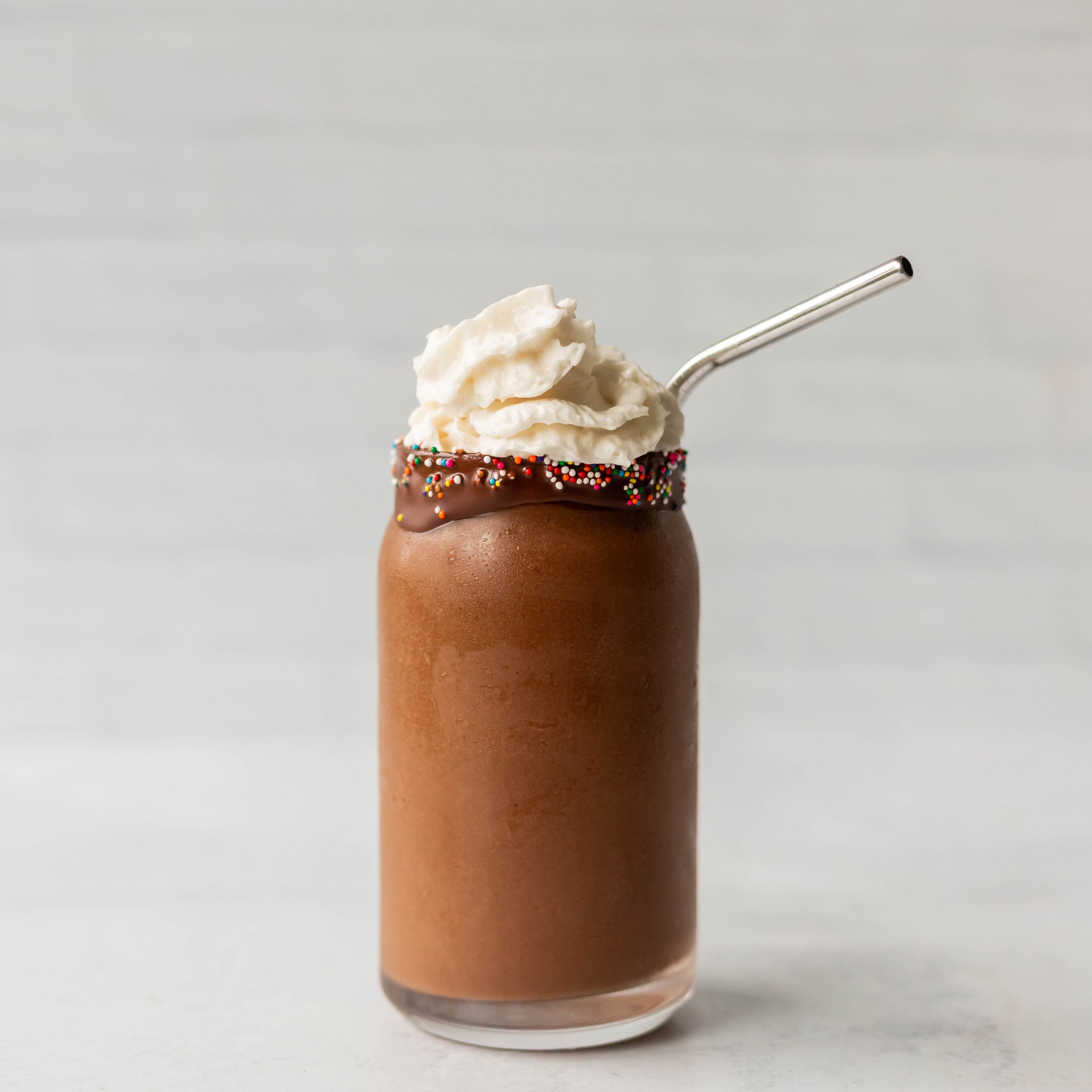 Chocolate Protein Shake with Whipped Cream