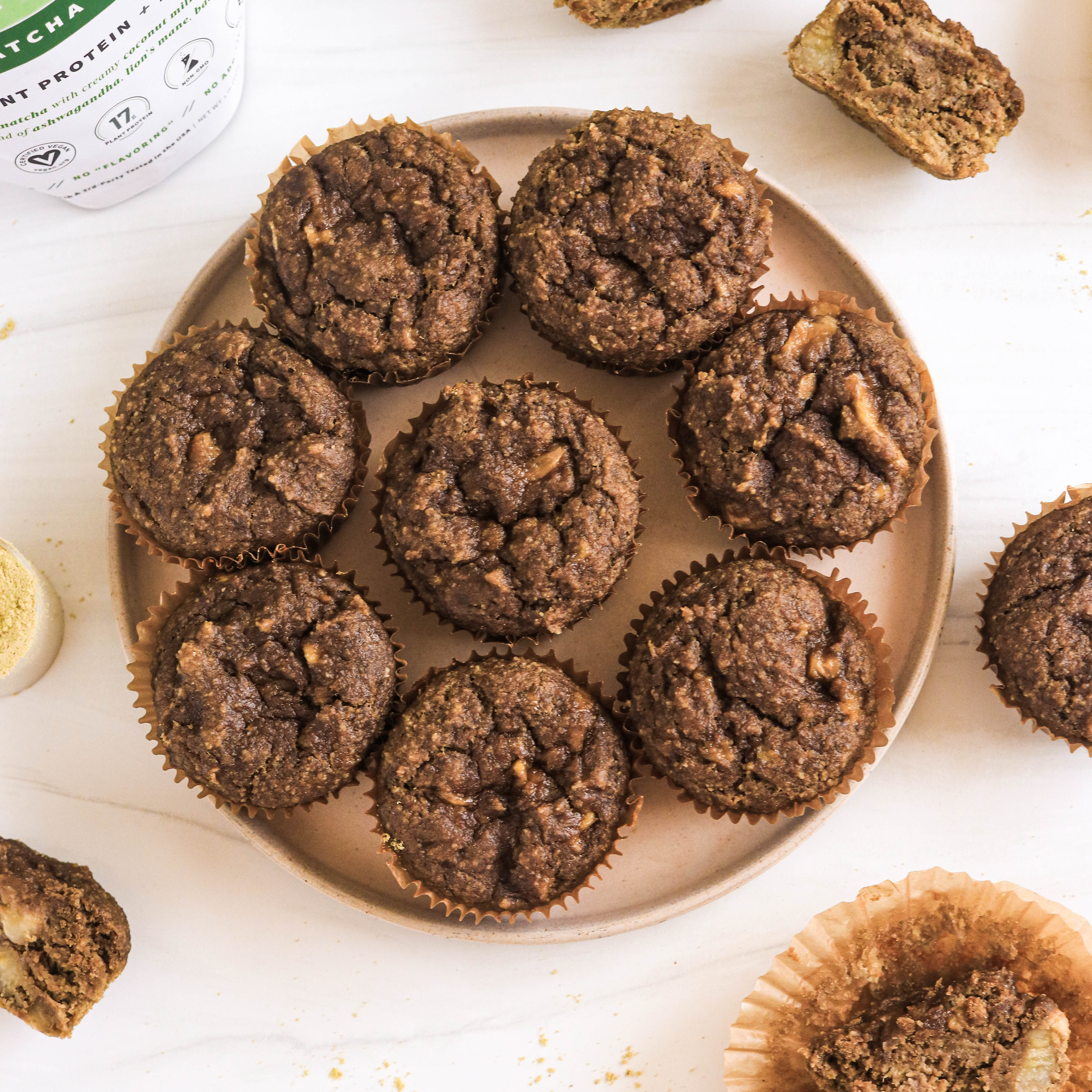 Matcha Banana Muffins