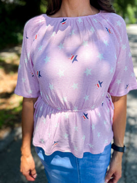 Pink Patriotic Blouse