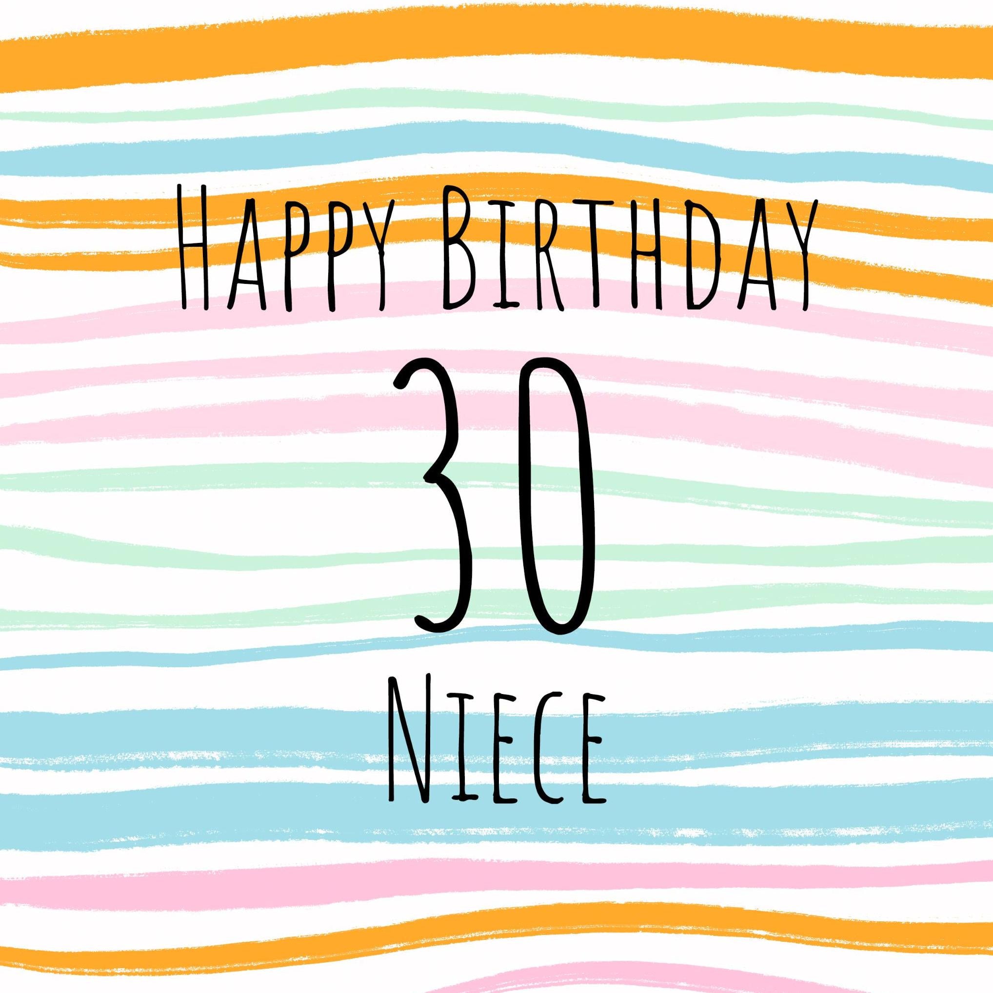 30th Happy Birthday Stipes Niece Confetti-exploding Greetings Card – Boomf