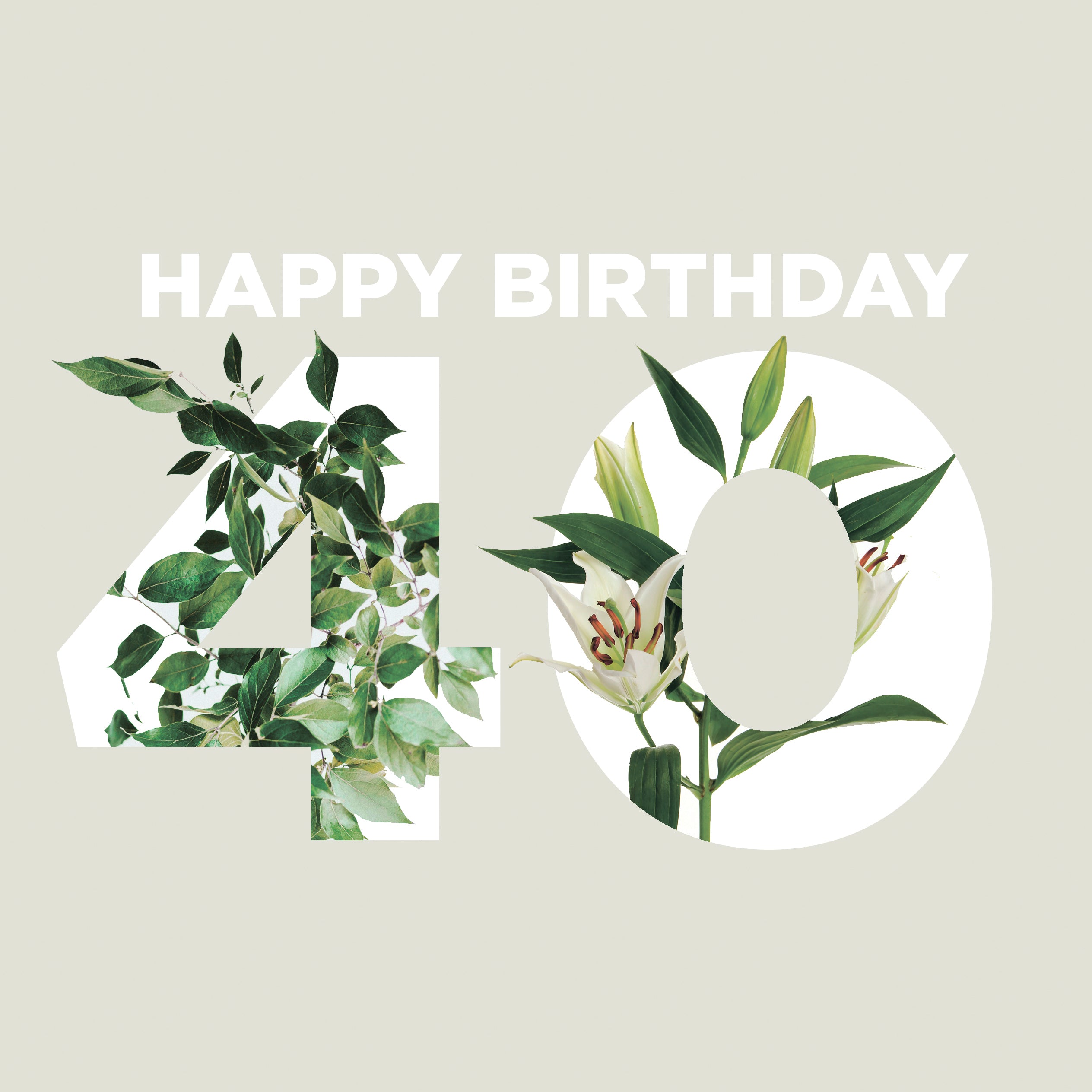 Simple Floral Happy 40th Birthday | Boomf