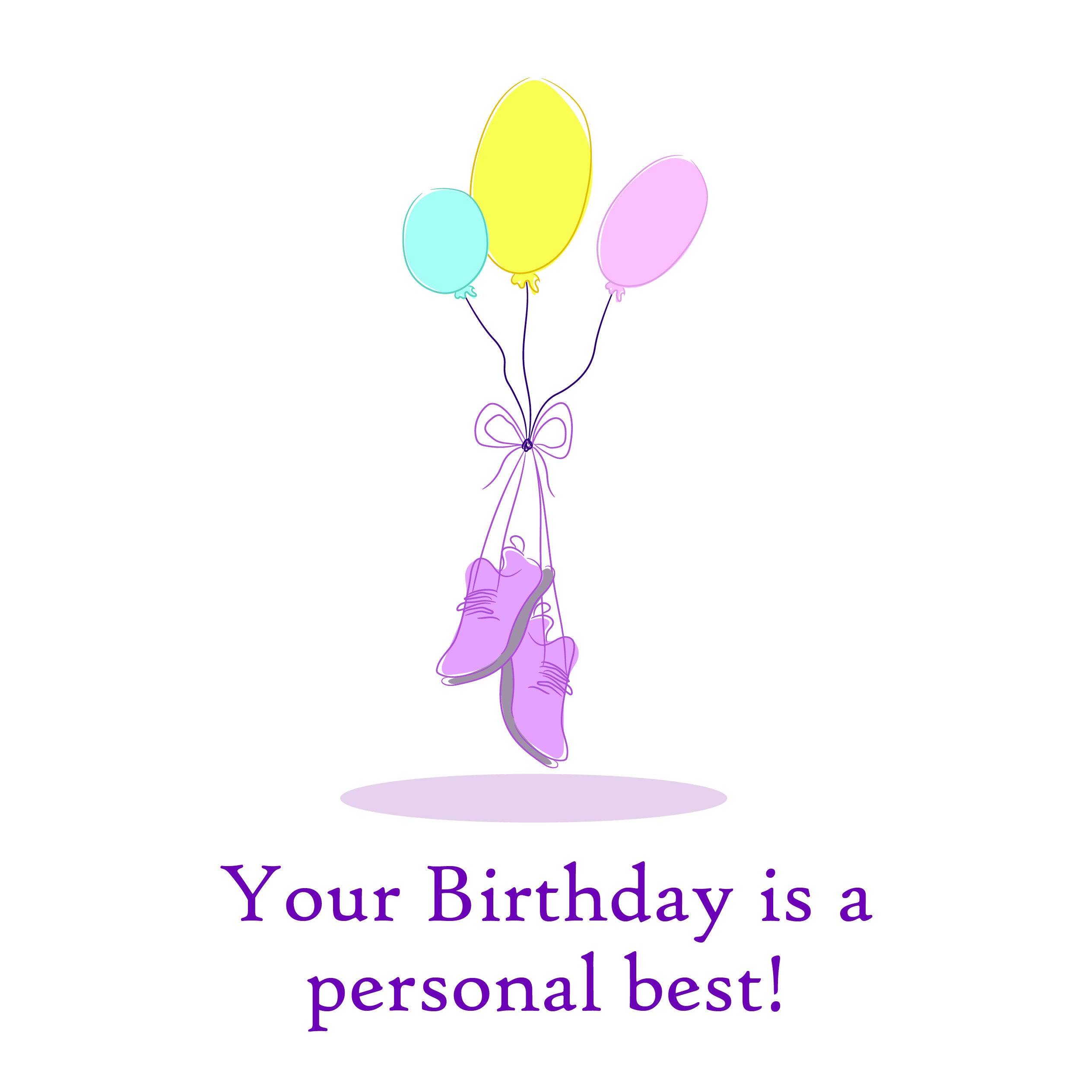 Running Shoes On Balloons Happy Birthday Card | Boomf