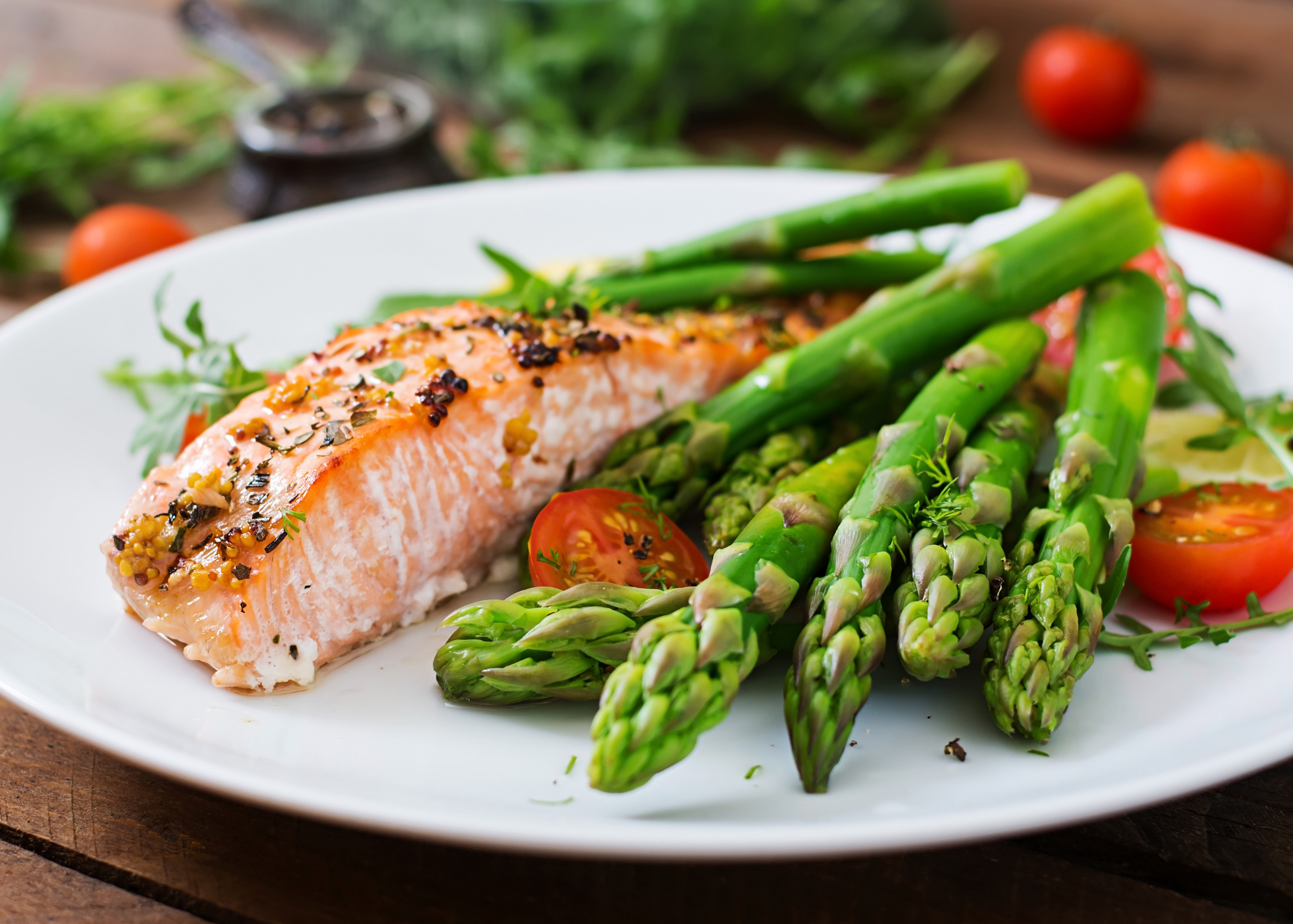 salmon and asparagus