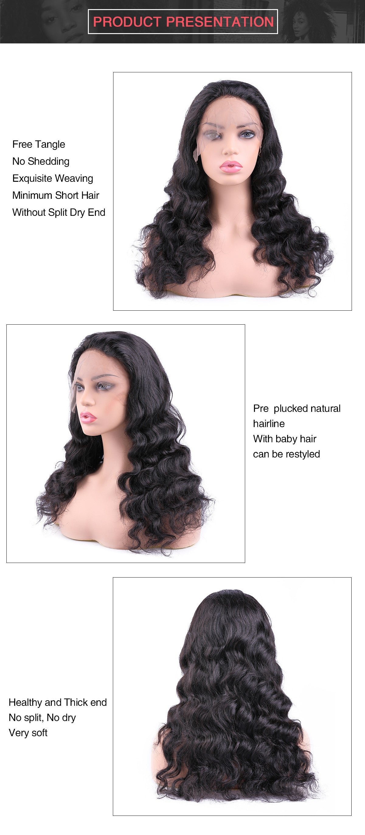 Royal Impression  Loose Wave 13*4 HD Lace Frontal Human Hair Wigs For Black Women