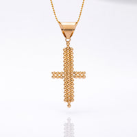 beaded cross charm in 14k gold filled or sterling silver