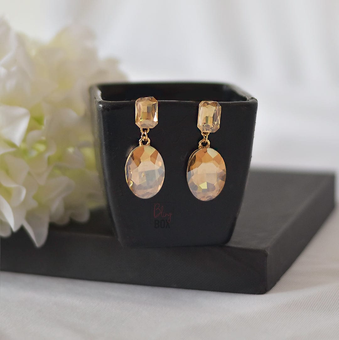 Shop the Mercy Pearl & Crystal Drop Earrings Gold | Selfie Leslie