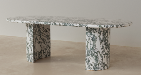 Arabescato marble dining table