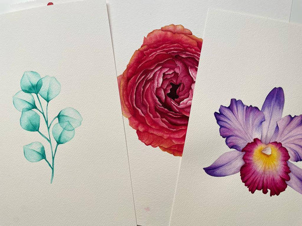 watercolor paintings of flowers