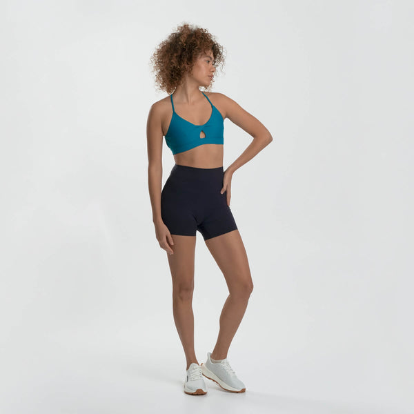 Sports Bra in Teal ECONYL technical fabric