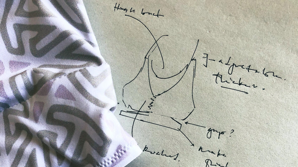 fashion illustration sketch of a sports bra with sustainable sports fabric