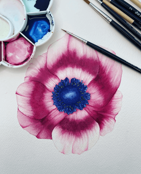 painting of a watercolor flower