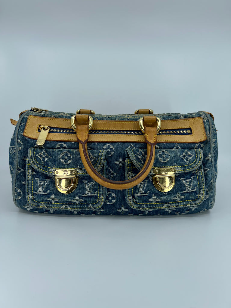 Louis Vuitton Green Monogram Denim Neo Speedy 30 Top Handle Bag