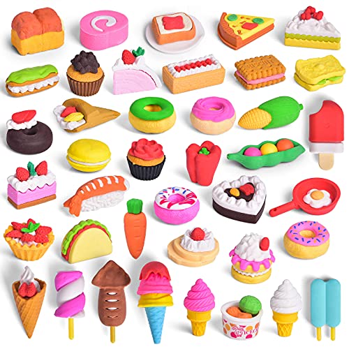 Food Erasers 12 Pack Sushi Desserts Desk Pet Erasers for Kids Cute Fun  Erasers for Students Bulk Long Pencil Erasers for School Supplies Prize  Gifts Party Favor…