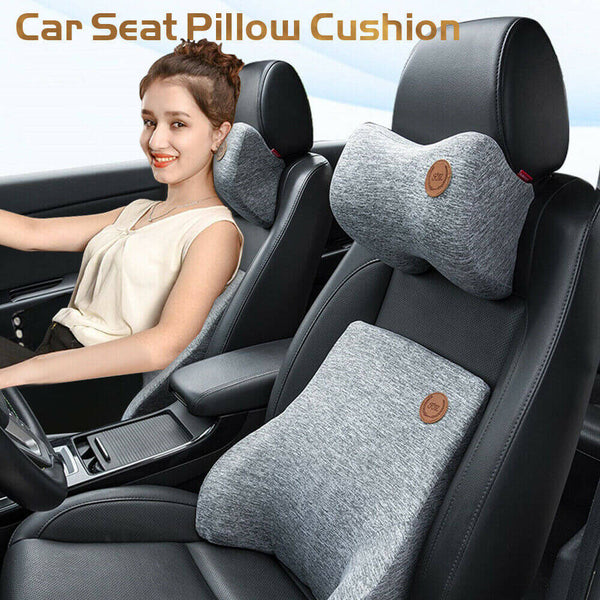 Lumbar Support Pillow for Car Seat of Midsize/Full-Size/SUVs/Trucks -Soft  Memory Foam Car Back Support for Driving Fatigue/Back Pain Relief - Dual