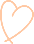 A hand-drawn, peach-colored heart.