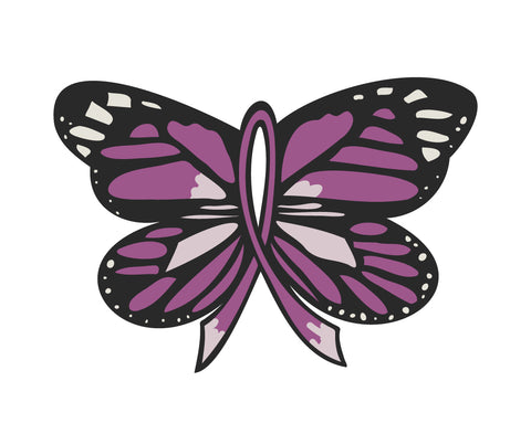 Celtic Clan Soapery Logo Butterfly with purple awareness ribbon