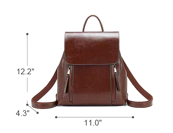 Elegant leather backpack handbag