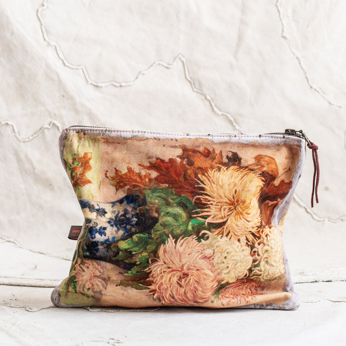 Swarm Canvas Painting Zip Clutch - Chrysanthemum– The Supply Department