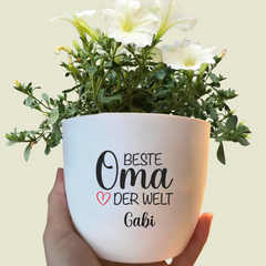 Flower pot "Best Grandma in the World" as a gift for Mother's Day or birthday