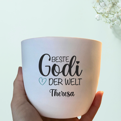 Flower pot "Best Godi in the World" as a gift for Mother's Day or birthday