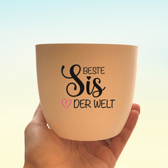 Flower pot "Best Sis in the World" as a gift for Mother's Day or birthday