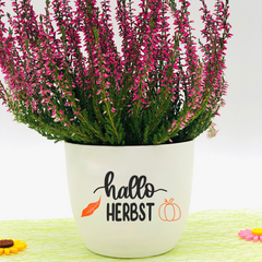 Flower pot "Hello Autumn" as an autumn decoration and gift