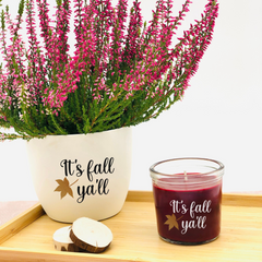 Flower pot "It's fall ya'll" as an autumn decoration and gift