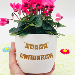 Flower pot Happy Birthday as a gift