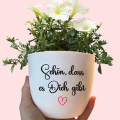 Flower pot "It's nice that you exist" as a gift