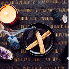 palo santo incense sticks smudging candle | chloe and crown