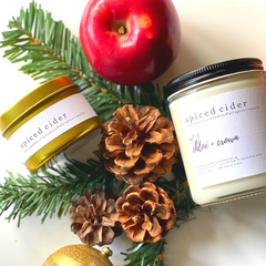 holiday gift ideas | personalized candles in tin and jar | chloe + crown