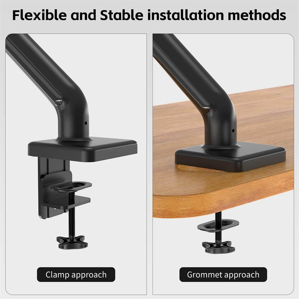 Maidesite single arm monitor mount supports clamp and grommet installation