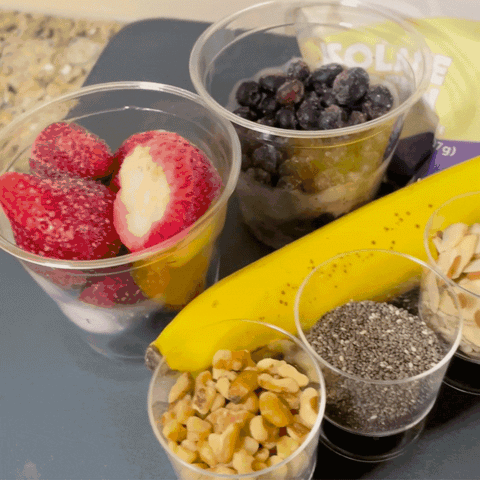 ingredients for taro smoothie bowl gif