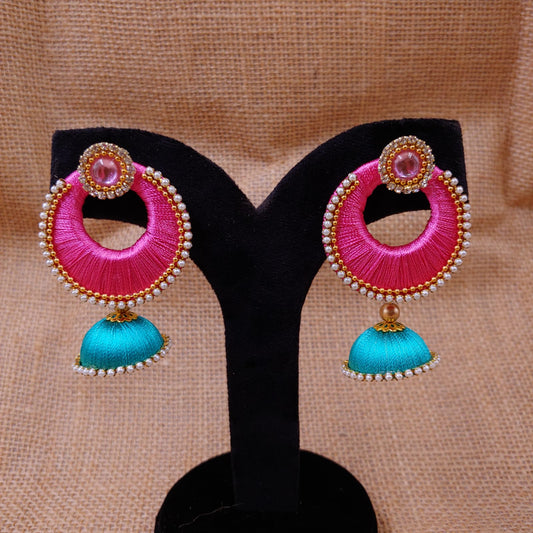 Flipkart.com - Buy DarkLady Long Three Step Loreal Silk Thread Jhumka  Purple Earrings Beads Fabric Jhumki Earring Online at Best Prices in India