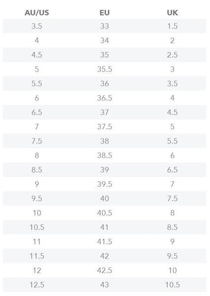 Size Guide – Spanish Australia