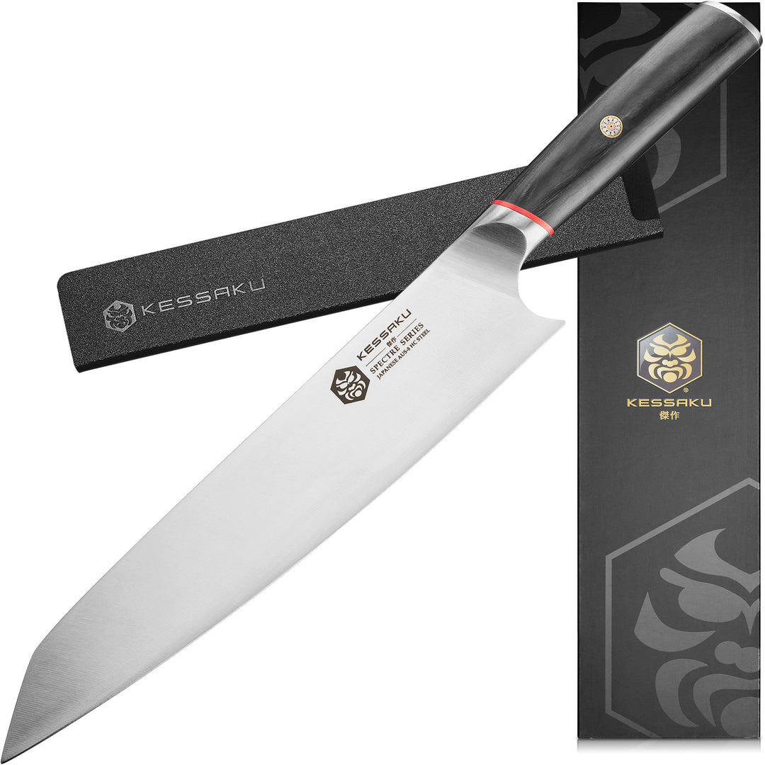 Dalstrong Chef Knife - 8 inch - Phantom Series - Japanese High-Carbon Aus8 Steel Kitchen Knife - White G10 Handle - Cooking Knife - w/Sheath