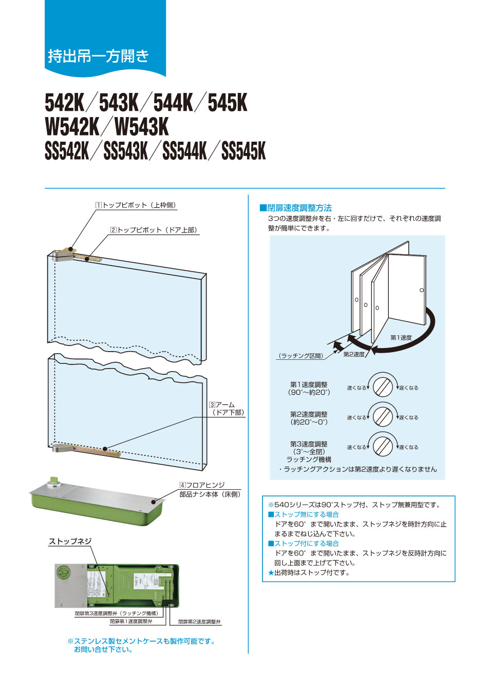 大鳥機工 フロアヒンジ ST-8700 框用 T-8700 ストップ付き DIY 取替 ダイヤ あり ドア 一般ドア用 中心吊自由開き 交換 DIA  なし