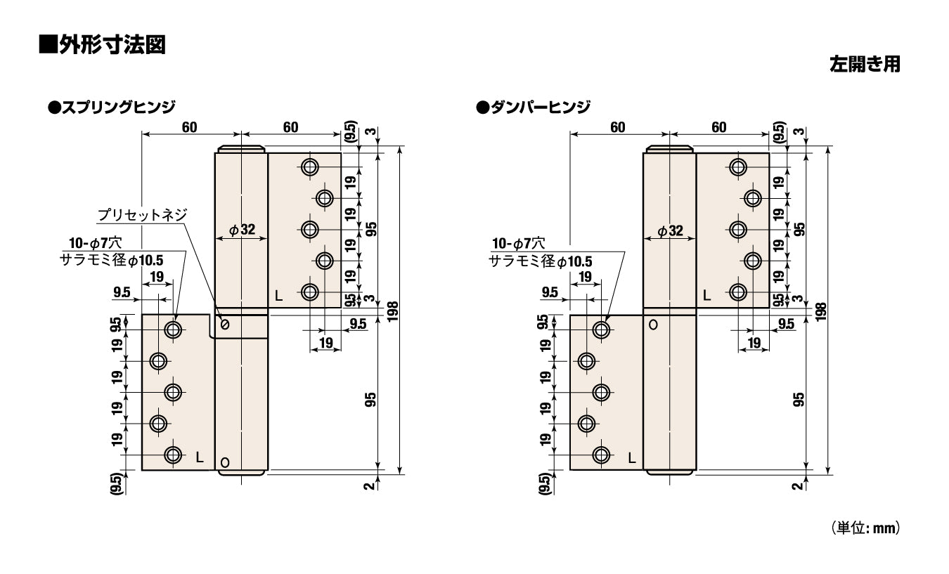 132SR 132SL｜オートヒンジ丁番型（オート丁番）｜日東工器 –