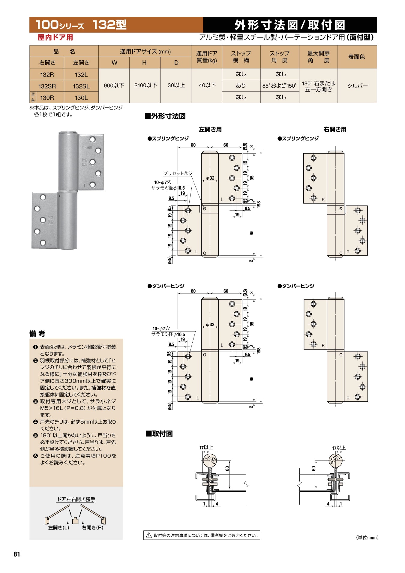 132R 132L｜オートヒンジ（丁番型）｜日東工器 –