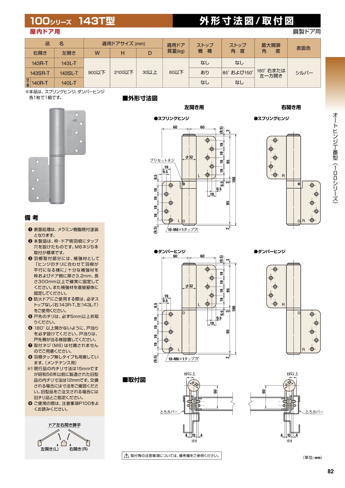 143SR-T 143SL-T｜オートヒンジ（丁番型）｜日東工器 –