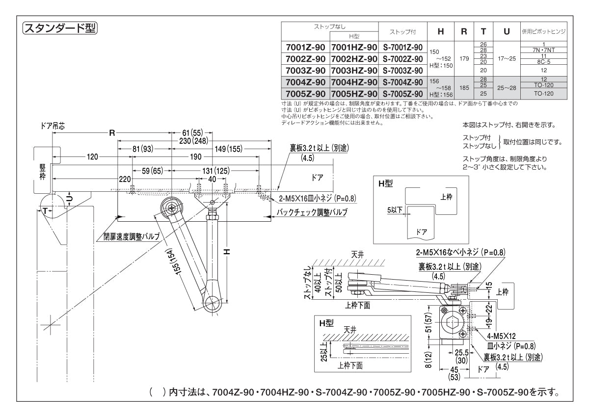 S-7005Z-90/120｜開き角度制限付きドアクローザー｜ニュースター（NEWSTAR） –