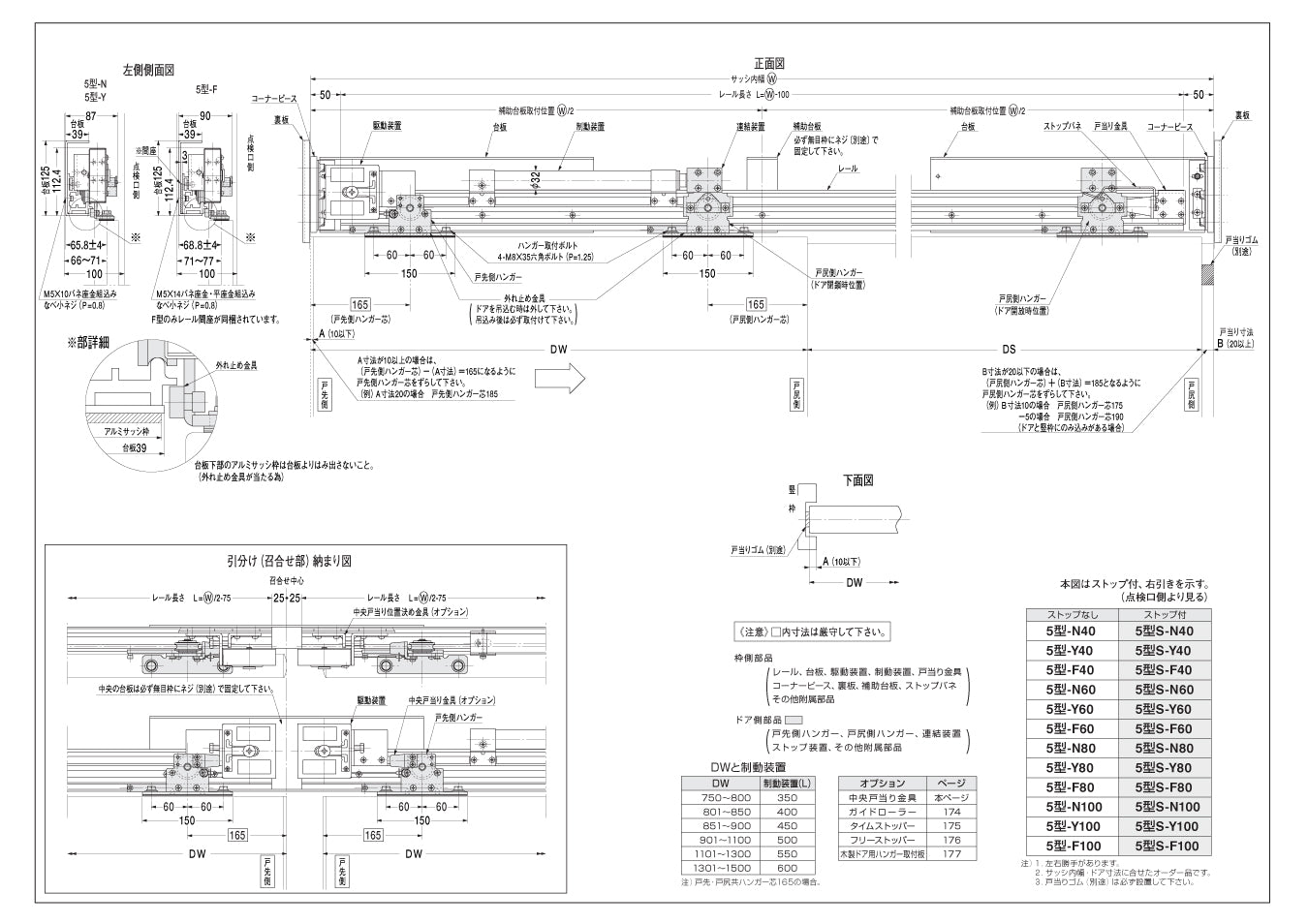 5型-N60（フロント枠用）｜引戸クローザー製品一式｜ニュースター（NEWSTAR） –